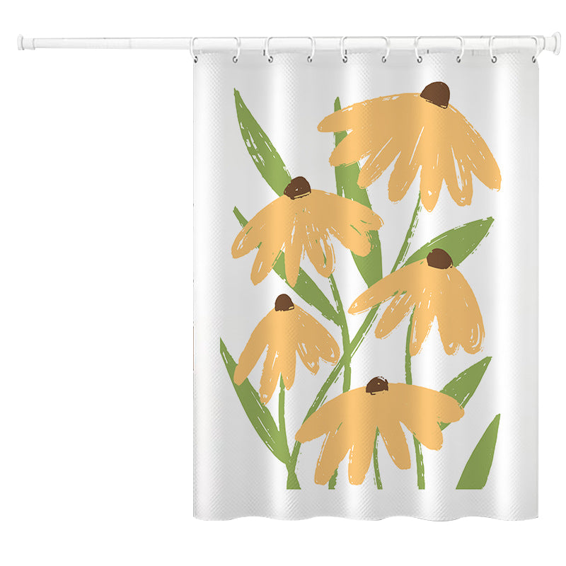 150x180cm Shower Curtain Plant Pattern Polyester Waterproof Curtain 150x180cm Shower Curtain Plant Pattern Polyester Waterproof Curtain